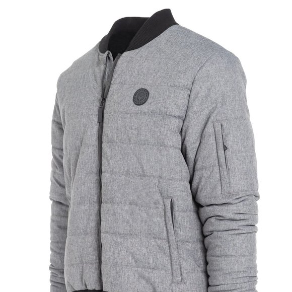 Industry TEXTURED 'ALTERNATIVE "Real" DOWN BOMBER Gray Puffer Jacket SZ: XL - Picture 1 of 16